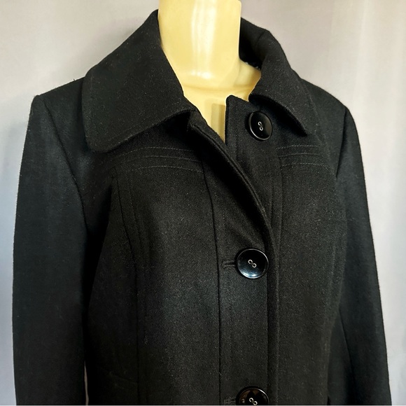 ANTHROPOLOGIE | TULLE Black Wool Coat - Picture 4 of 8